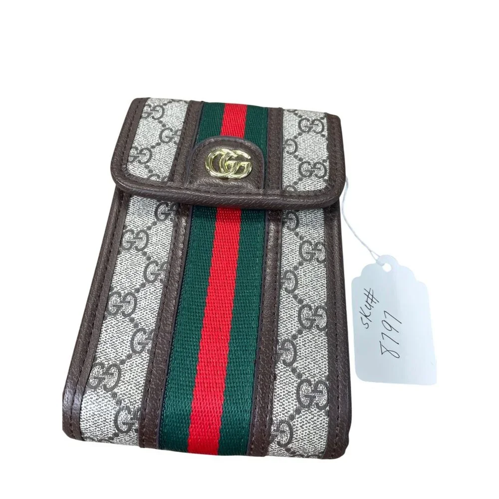 Gucci GG Supreme Canvas Ophidia womans brown red green crossbody SKU 8797 - Picture 1 of 16